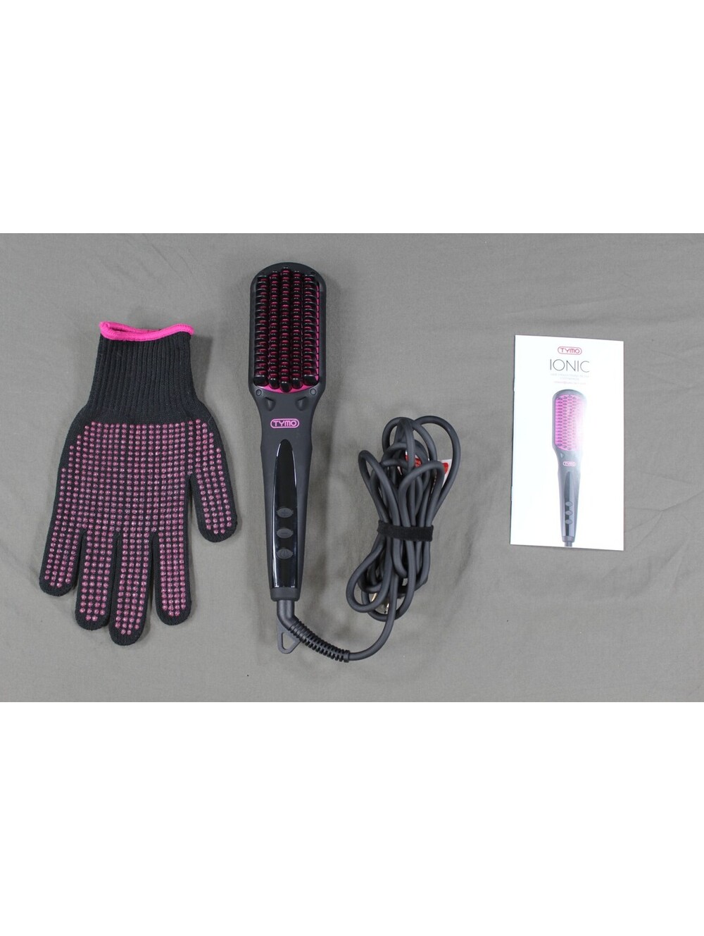 TYMO Ionic Hair Straightening Brush Set with Glove